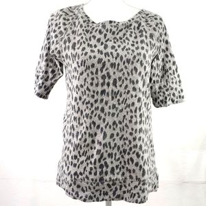 LOFT ANIMAL PRINT SHORT SLEEVE SWEATSHIRT
